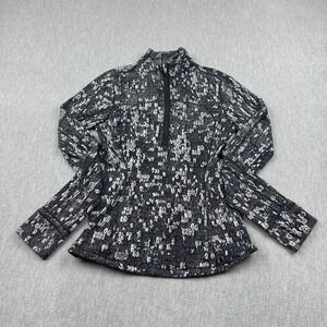Lululemon Shirt Top Womens 4 Black Eventide Jacquard Run Briskly 1/2 Zip Running
